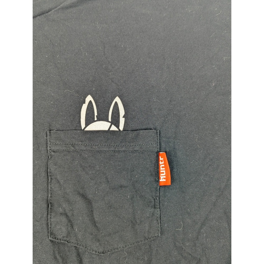 Pirate Bunny Mens 3XL Black Peek a Boo Pocket T-Shirt Rabbit Graphic Huntr - Picture 2 of 11